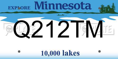 Q212TM Minnesota License Plate
