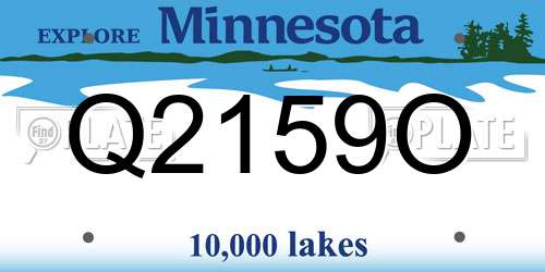 Q2159O Minnesota License Plate
