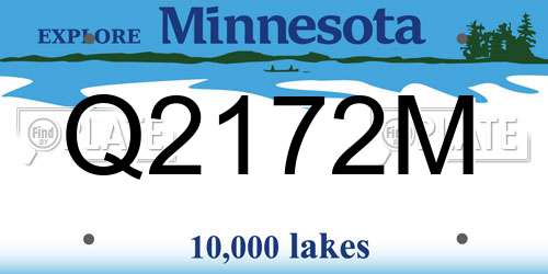 Q2172M Minnesota License Plate