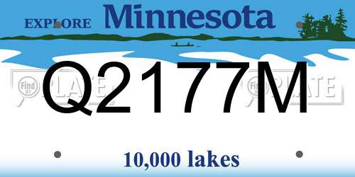 Q2177M Minnesota License Plate