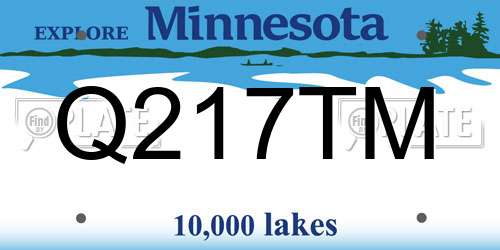 Q217TM Minnesota License Plate