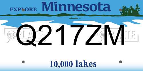 Q217ZM Minnesota License Plate