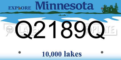 Q2189Q Minnesota License Plate