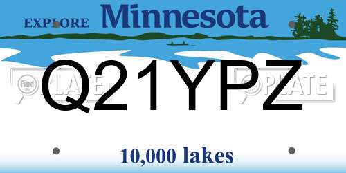 Q21YPZ Minnesota License Plate