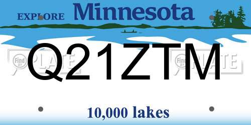 Q21ZTM Minnesota License Plate