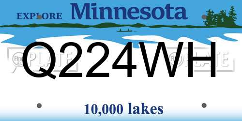 Q224WH Minnesota License Plate