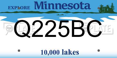 Q225BC Minnesota License Plate