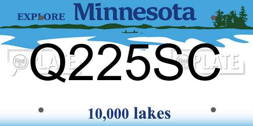 Q225SC Minnesota License Plate