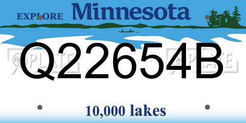 Q22654B Minnesota License Plate