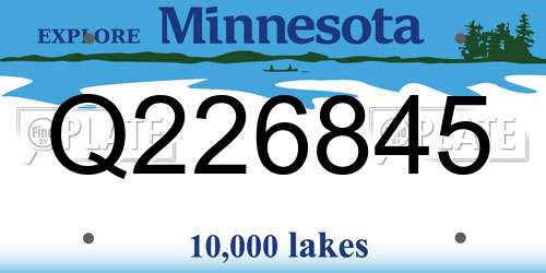 Q226845 Minnesota License Plate