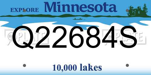 Q22684S Minnesota License Plate