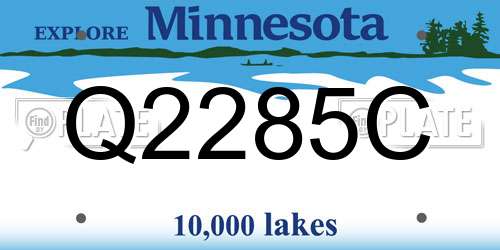 Q2285C Minnesota License Plate