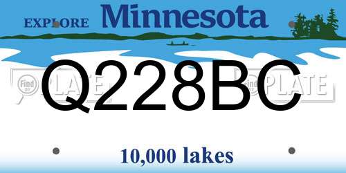 Q228BC Minnesota License Plate