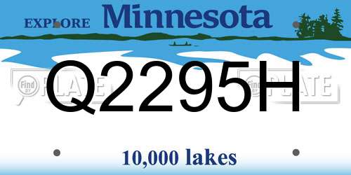 Q2295H Minnesota License Plate