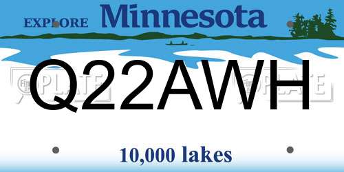 Q22AWH Minnesota License Plate
