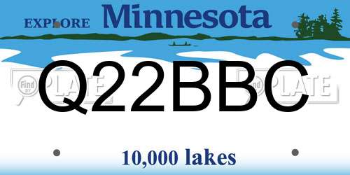 Q22BBC Minnesota License Plate