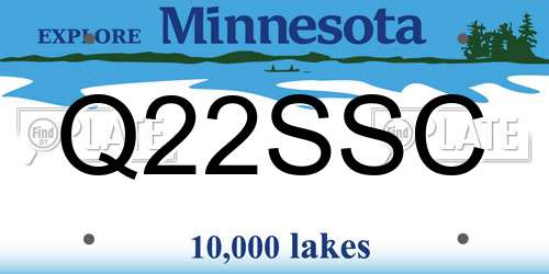 Q22SSC Minnesota License Plate