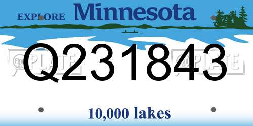 Q231843 Minnesota License Plate