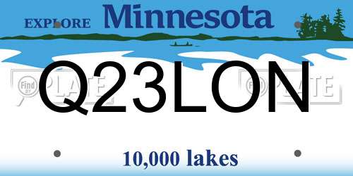 Q23LON Minnesota License Plate