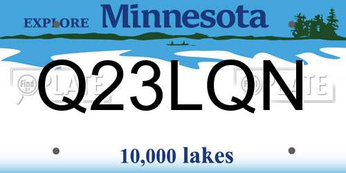 Q23LQN Minnesota License Plate