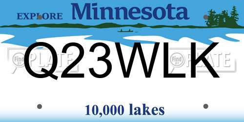 Q23WLK Minnesota License Plate
