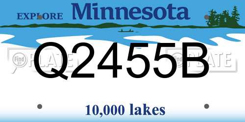 Q2455B Minnesota License Plate