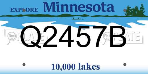 Q2457B Minnesota License Plate