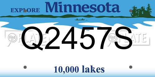 Q2457S Minnesota License Plate