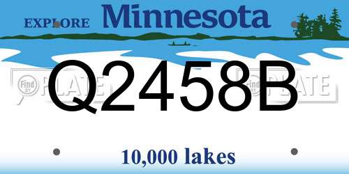 Q2458B Minnesota License Plate