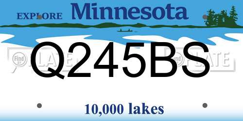 Q245BS Minnesota License Plate