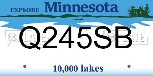 Q245SB Minnesota License Plate