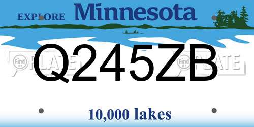 Q245ZB Minnesota License Plate