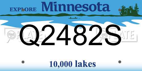 Q2482S Minnesota License Plate