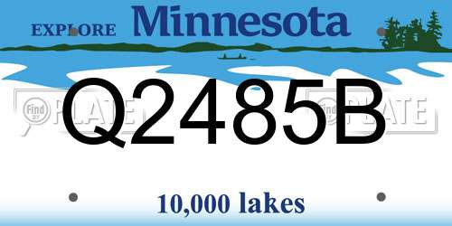 Q2485B Minnesota License Plate