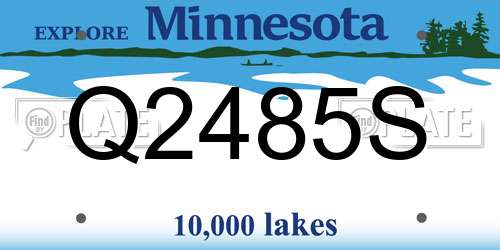 Q2485S Minnesota License Plate