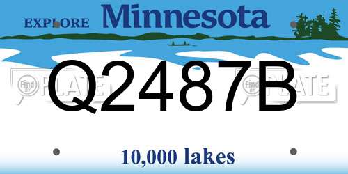 Q2487B Minnesota License Plate