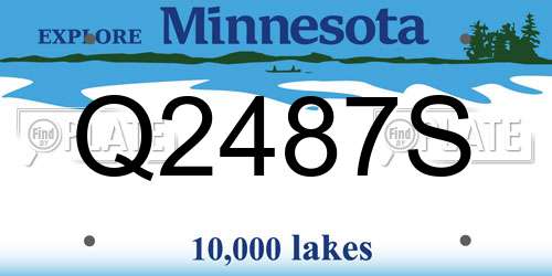 Q2487S Minnesota License Plate