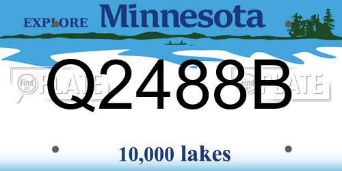 Q2488B Minnesota License Plate