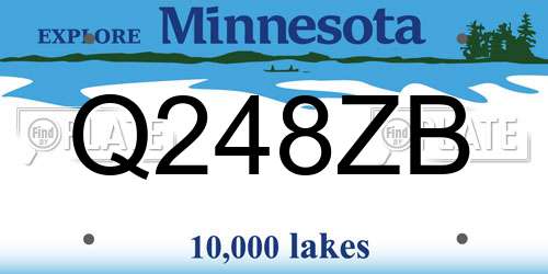 Q248ZB Minnesota License Plate