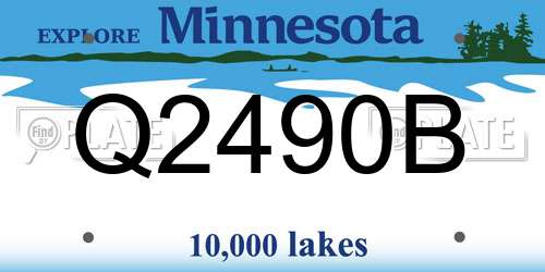 Q2490B Minnesota License Plate