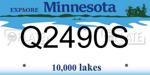 Q2490S Minnesota License Plate