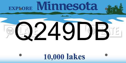 Q249DB Minnesota License Plate