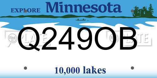 Q249OB Minnesota License Plate
