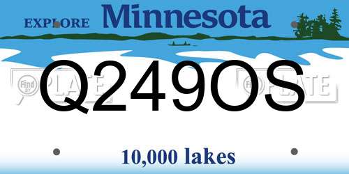 Q249OS Minnesota License Plate