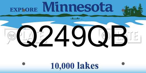 Q249QB Minnesota License Plate