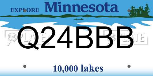 Q24BBB Minnesota License Plate