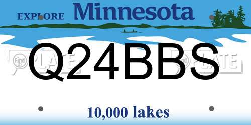 Q24BBS Minnesota License Plate
