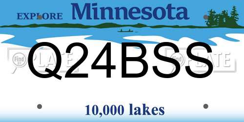 Q24BSS Minnesota License Plate