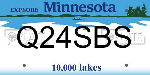 Q24SBS Minnesota License Plate