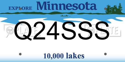 Q24SSS Minnesota License Plate